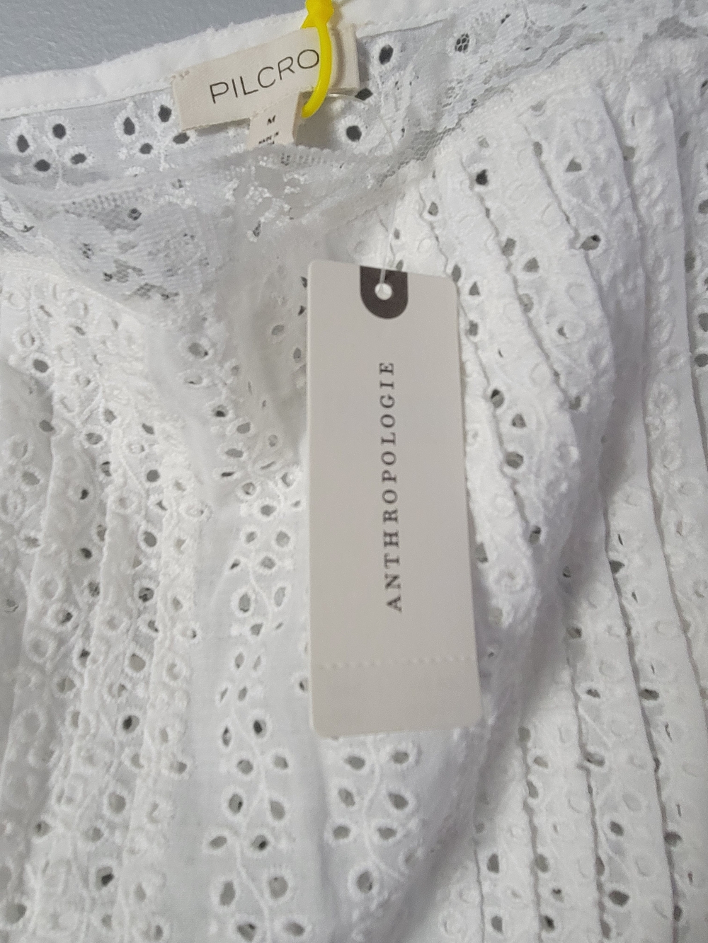 Pilcro White Eyelet Lace Tank with Scalloped Trim - Picture 8 of 16